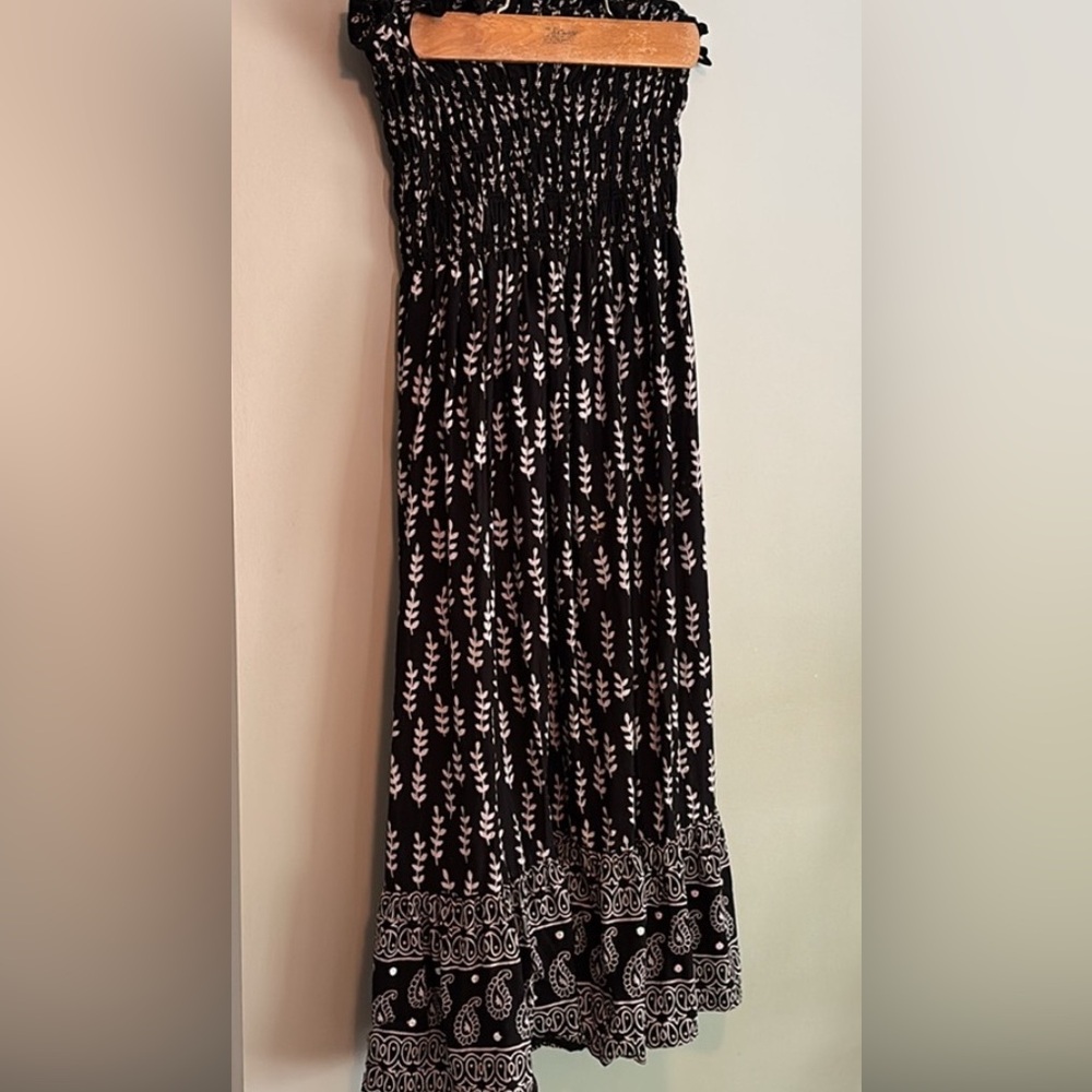 Unbranded Black White Boho Fairycore Festival Maxi Dress Women’s Size M Medium